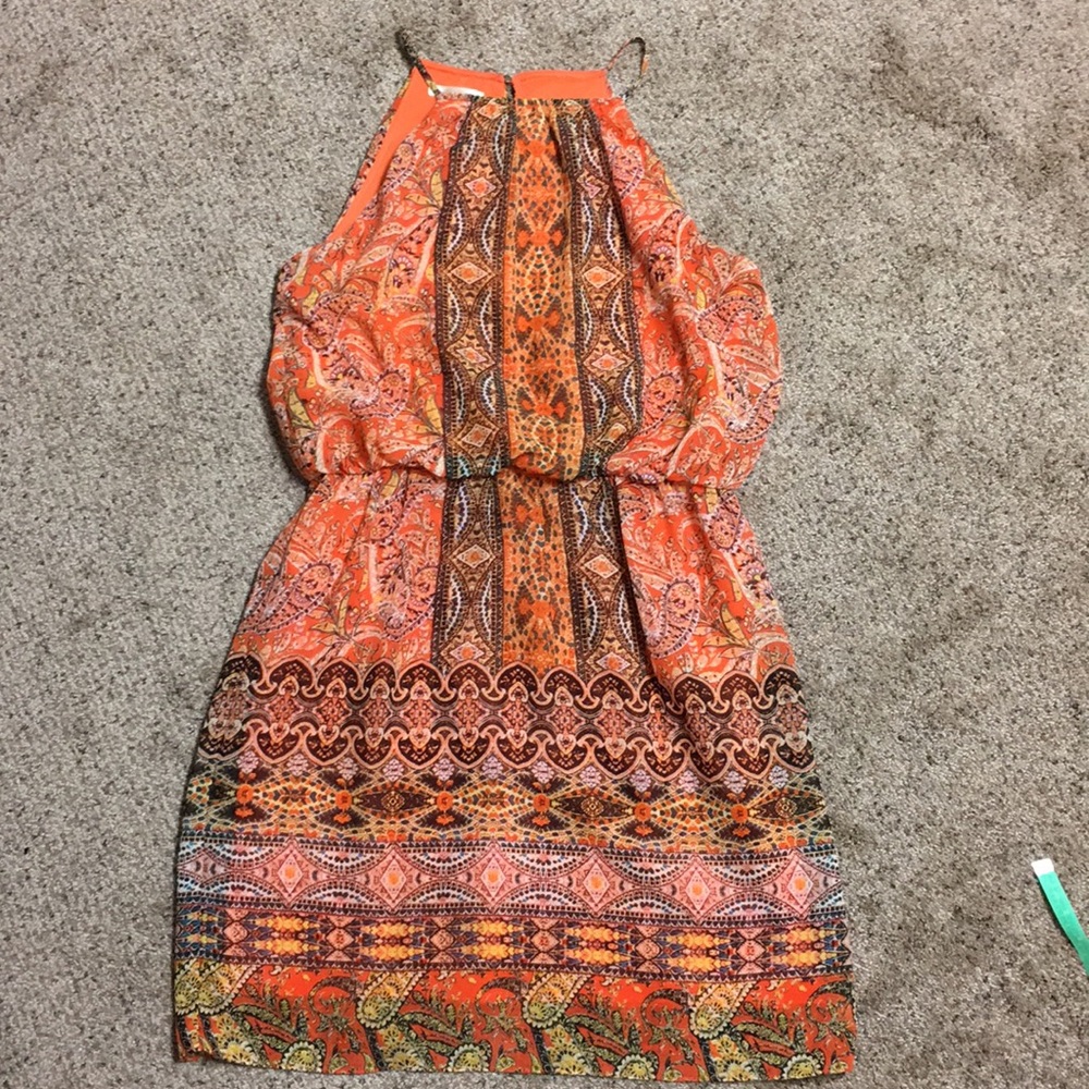 Orange patterned dress